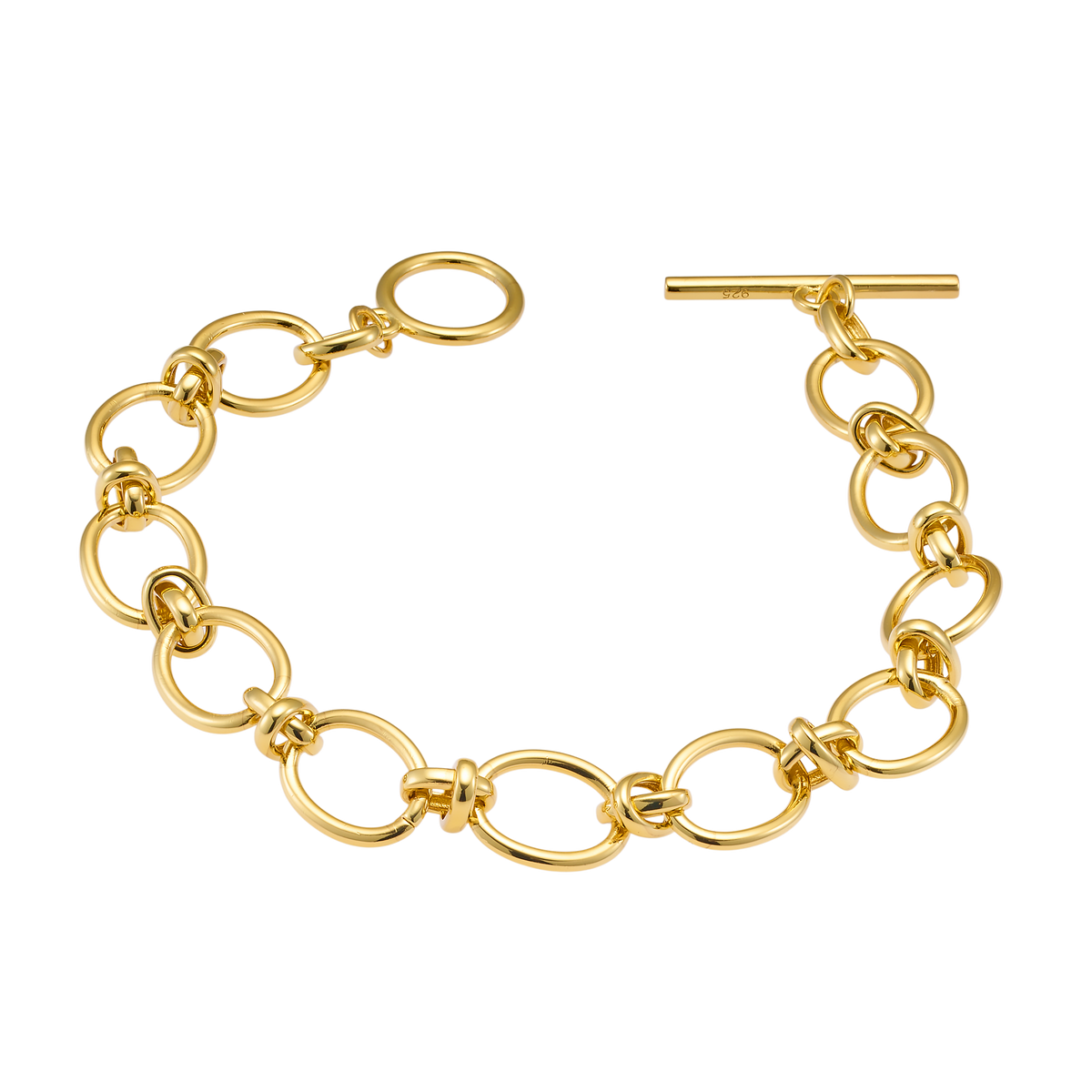 Gold Vermeil Lustre 14k Gold Vermeil Linked T-Bar Bracelet 19cm GVB0004Y GVB0004Y view 4