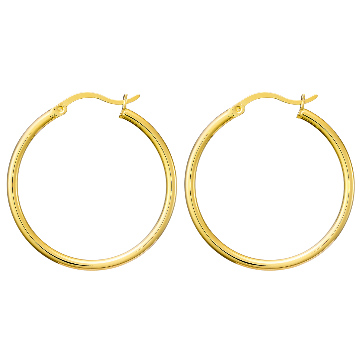 Gold Vermeil Icon 14K Gold Vermeil Plain 30mm Hoop Earrings GVE0015Y GVE0015Y front packshot