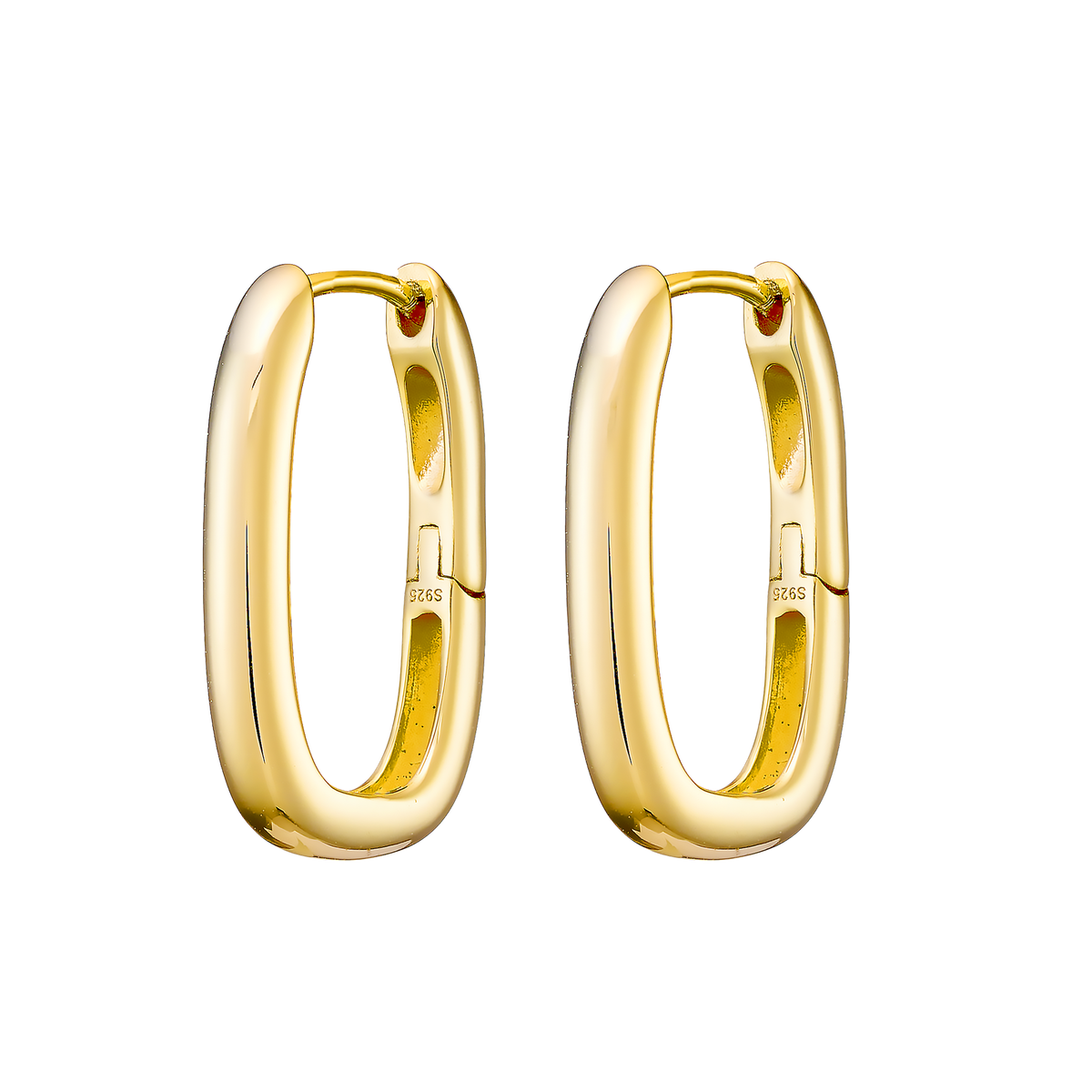 Gold Vermeil Icon 14k Gold Vermeil Plain Long Huggies GVE0022Y GVE0022Y front packshot