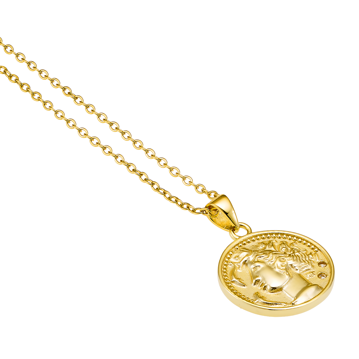 Gold Vermeil Lustre 14k Gold Vermeil Medallion Empire Necklace GVN0011Y GVN0011Y view 4