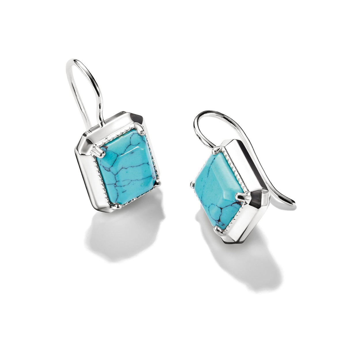 Thomas Sabo Drop Earrings with Turquoise Octagon Stones Silver