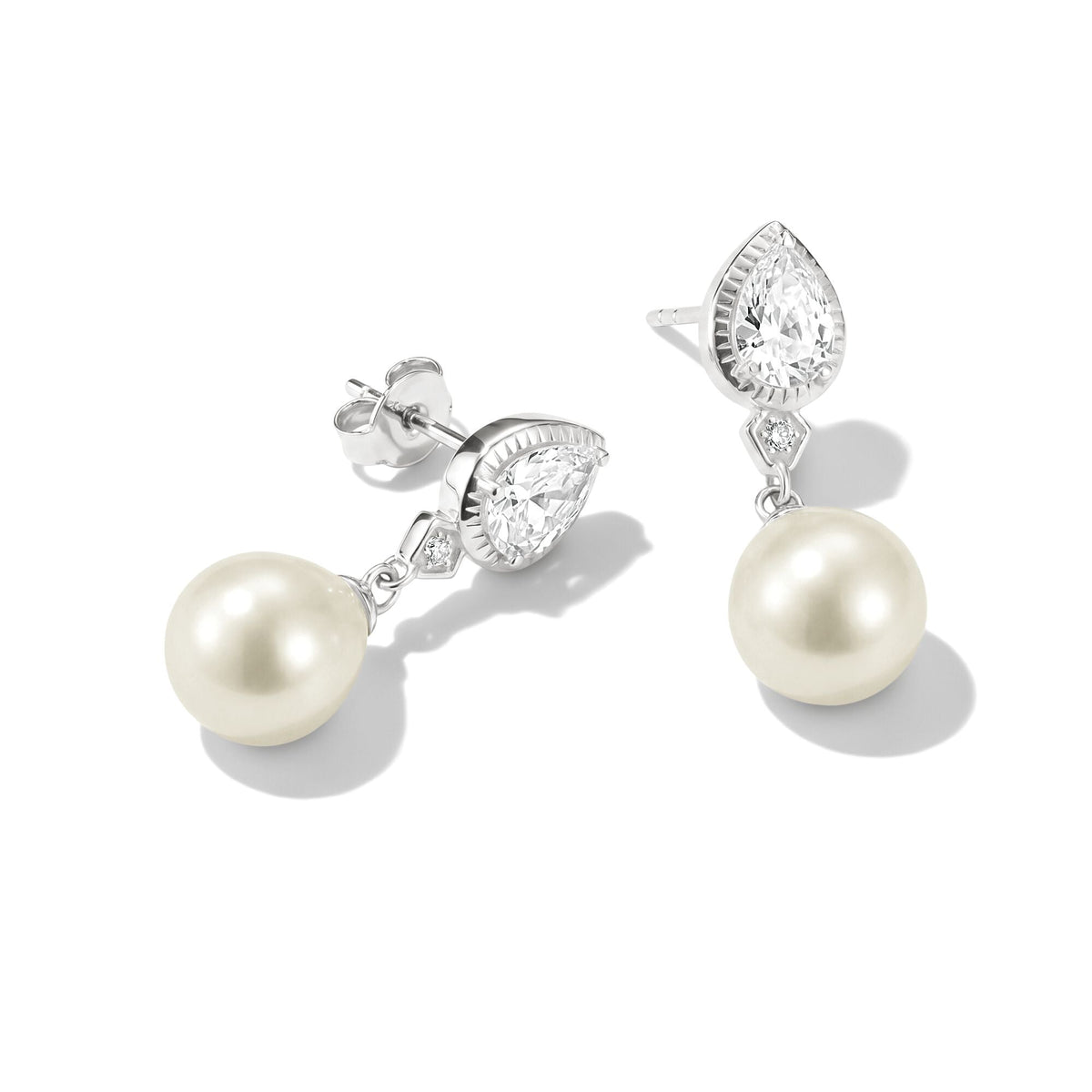 Thomas Sabo Earrings pearl with zirconia in teardrop shape