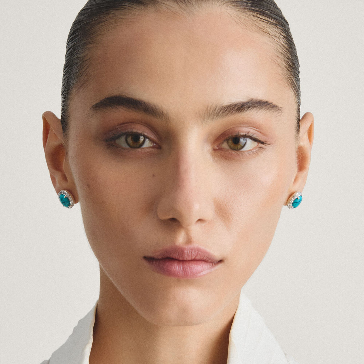 Thomas Sabo Ear studs with imitation turquoise and zirconia