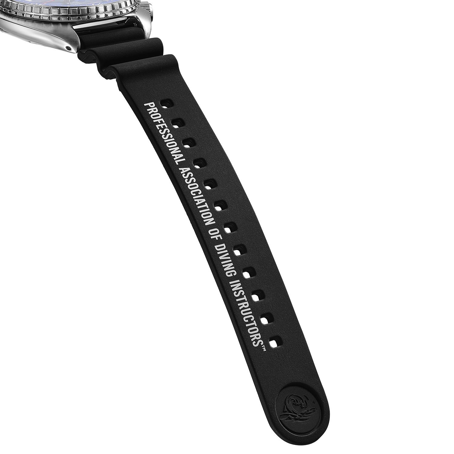 Seiko Prospex PADI 60th Anniversary HBB002K — additional black silicone strap printed Professional Association of Diving Instructors — Watch Direct Australia