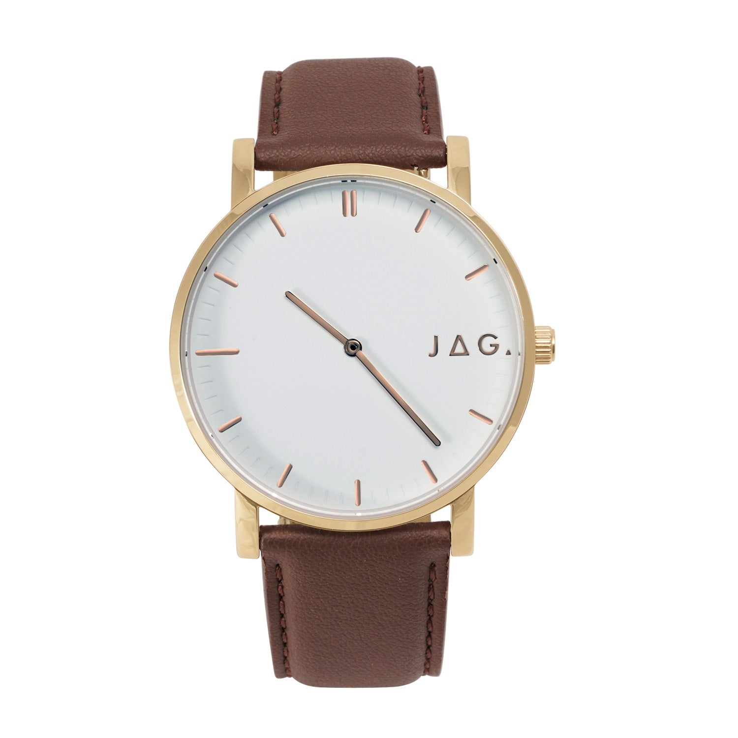 JAG Chadstone Dark Brown Leather 42mm Mens Watch Classic Style