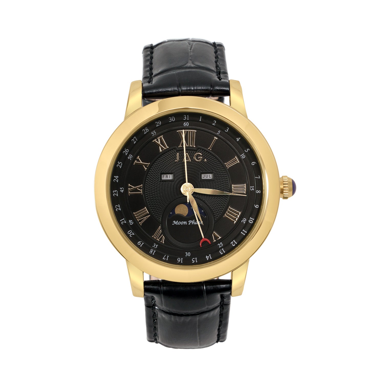 Jag Mosman Gold Stainless Steel 42mm Mens Watch Versatile Design
