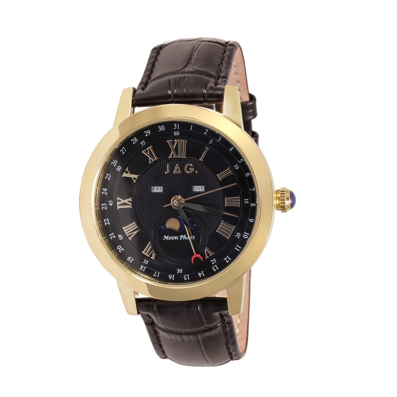Jag Mosman Gold Stainless Steel 42mm Mens Watch Versatile Design