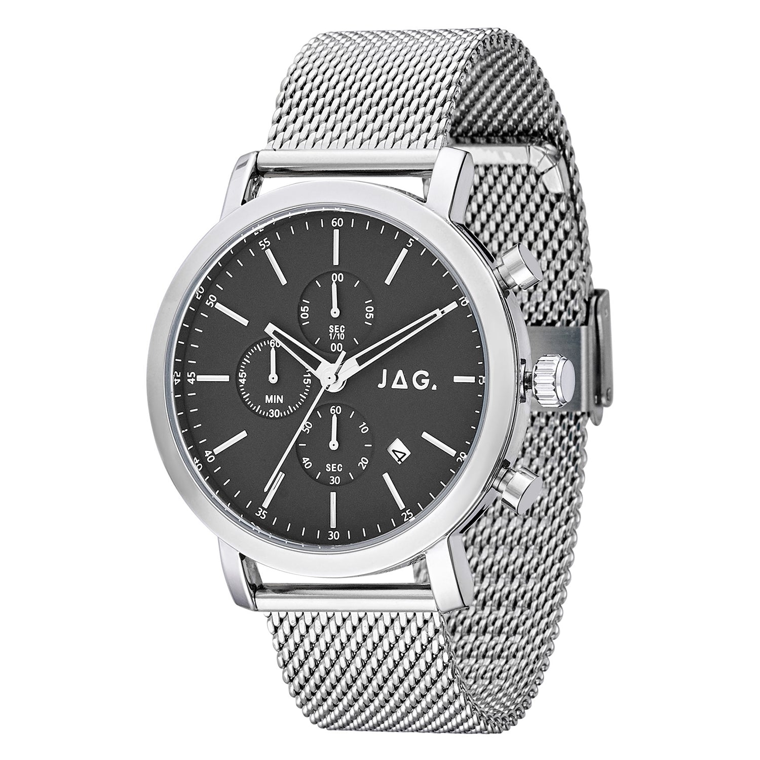 Jag Cabarita Silver Alloy Mens 44mm Watch Classic Versatile Design