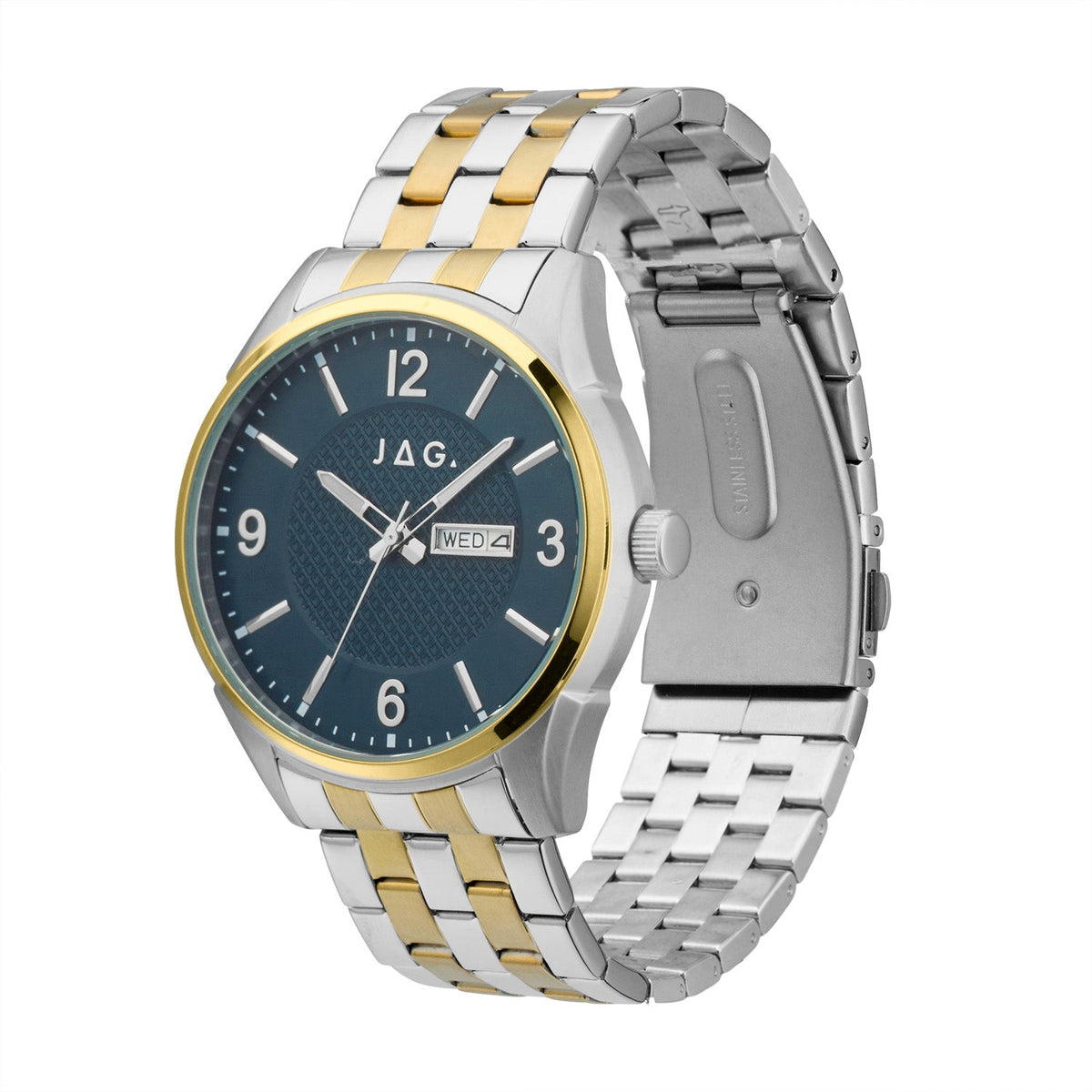 JAG William Mens Blue Dial Ips 44mm Two-Tone Watch J2999A