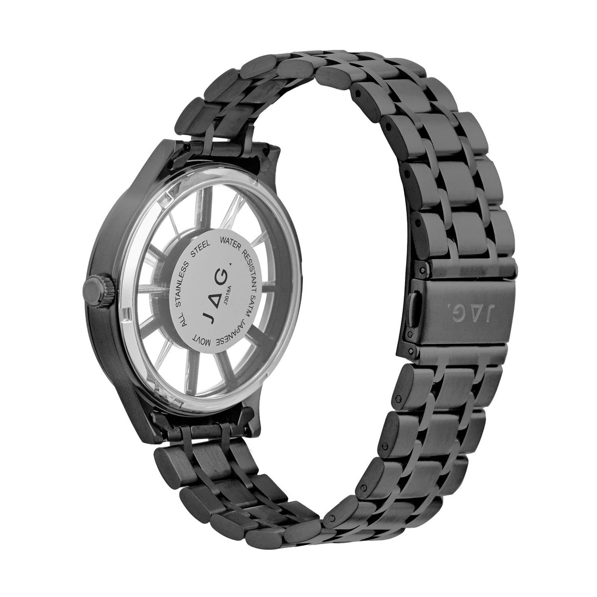 JAG Gerroa Mens Black Dial 43mm Silver Watch J3018A