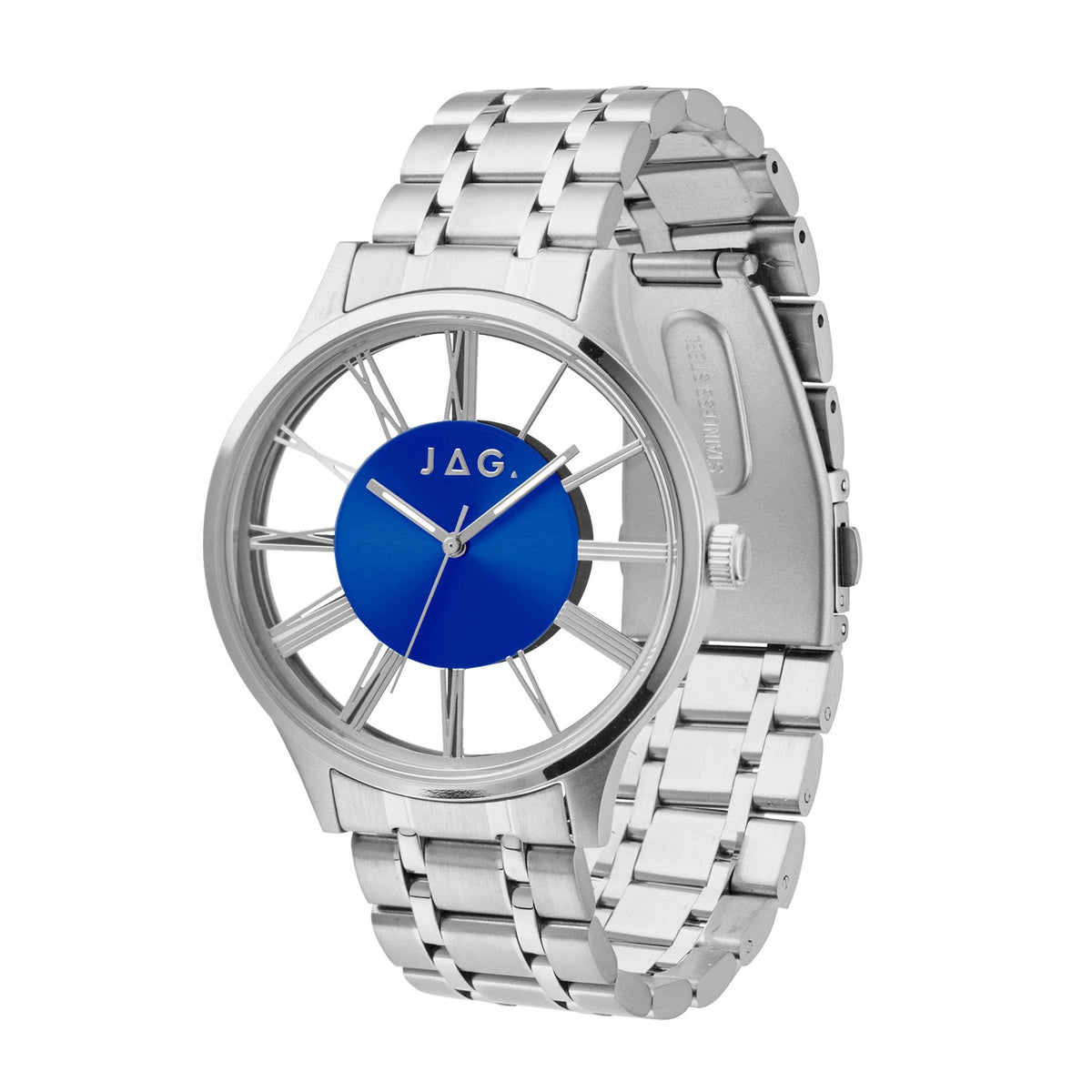 JAG Gerroa Mens Blue Dial 43mm Silver Watch J3019A