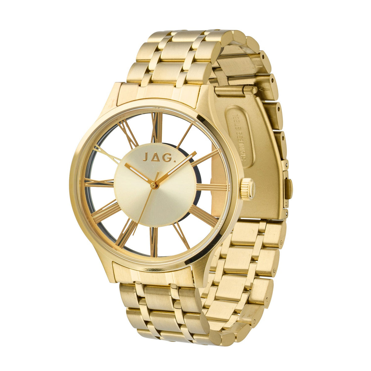 JAG Gerroa Mens Gold Dial 43mm Gold Watch J3021A
