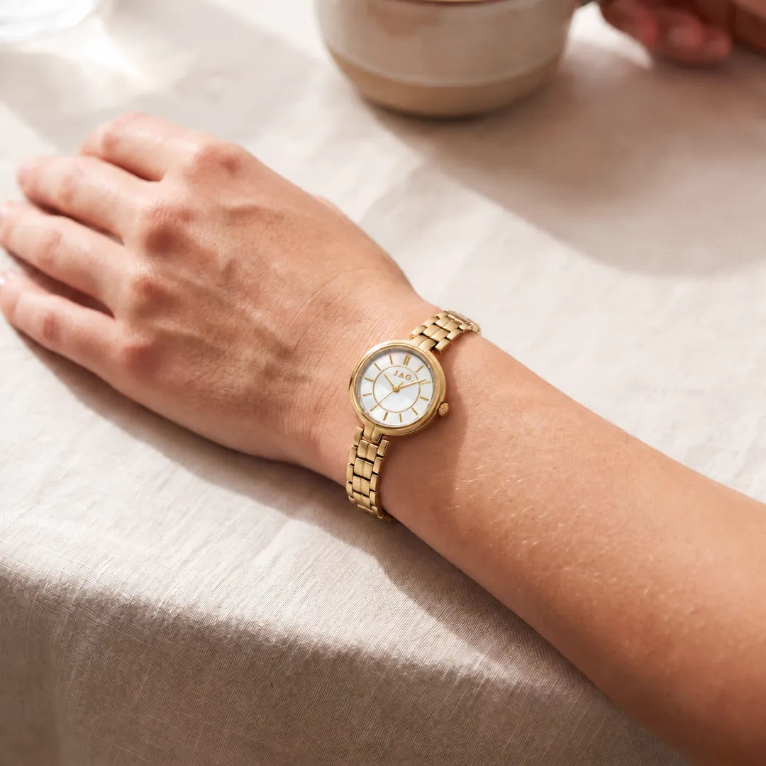 Jag Kelly White Dial Gold Steel Womens Watch J3060A view 4