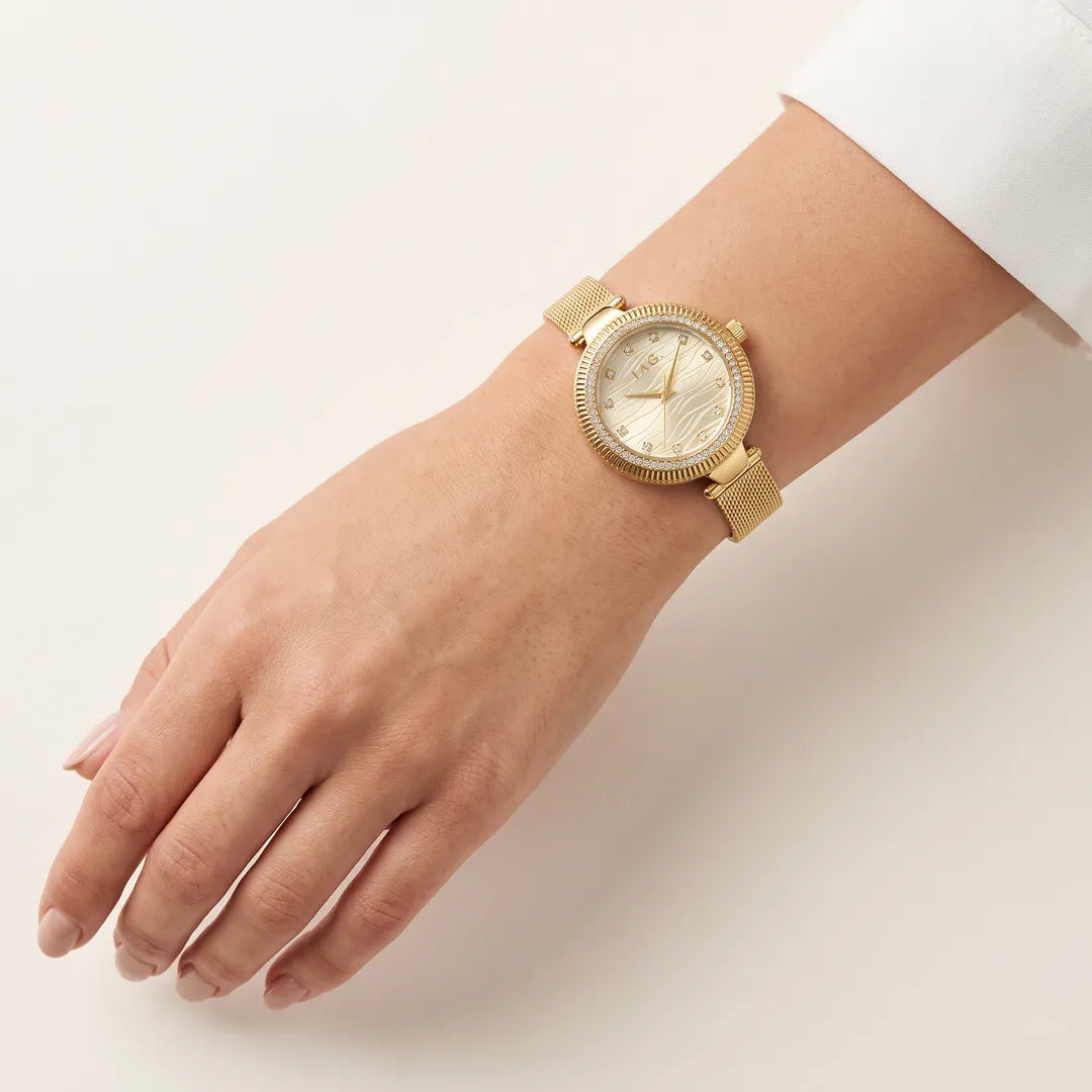 Jag Maddy Gold Dial Gold Steel Womens Watch J3067A view 4