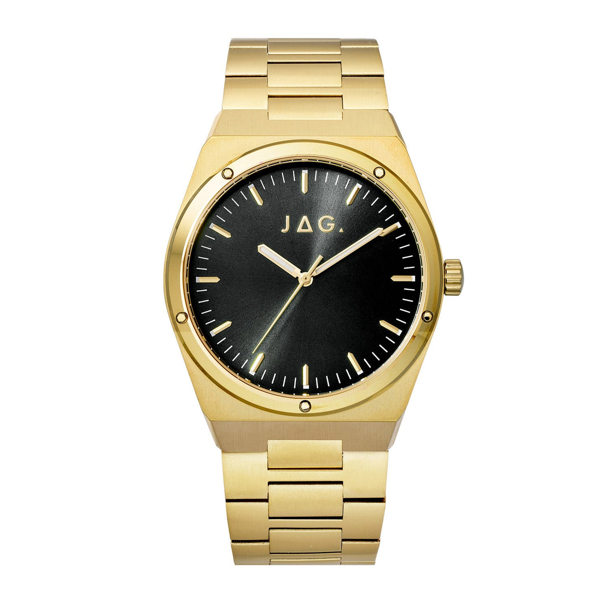 Jag Arlo Black Dial Gold Steel Mens Watch J3110A front packshot