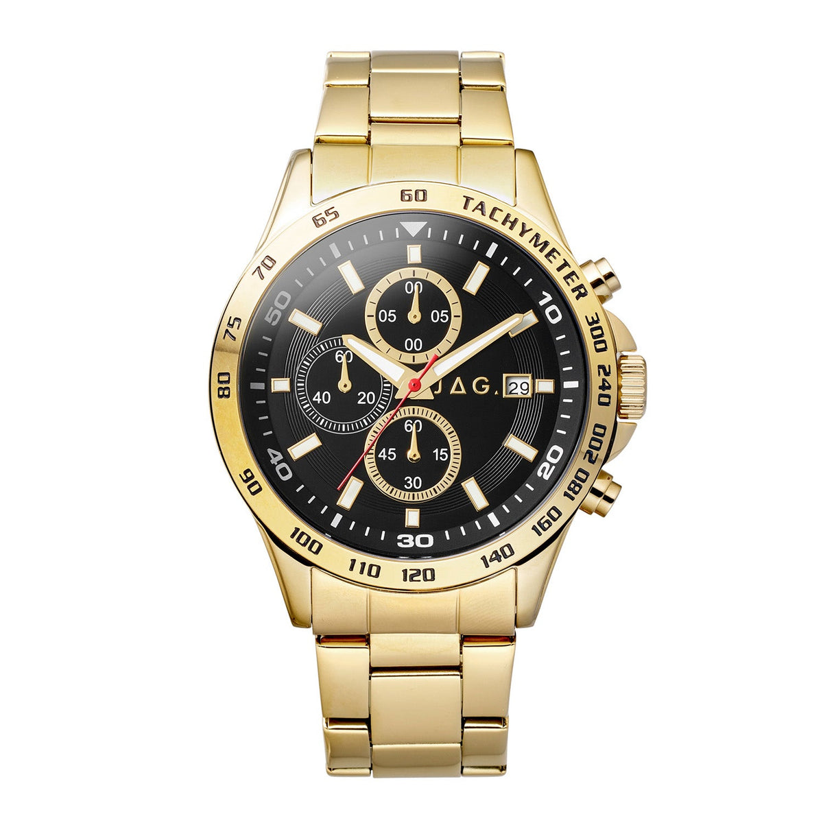 Jag Callum Black Dial Gold Steel Mens Watch J3115A front packshot