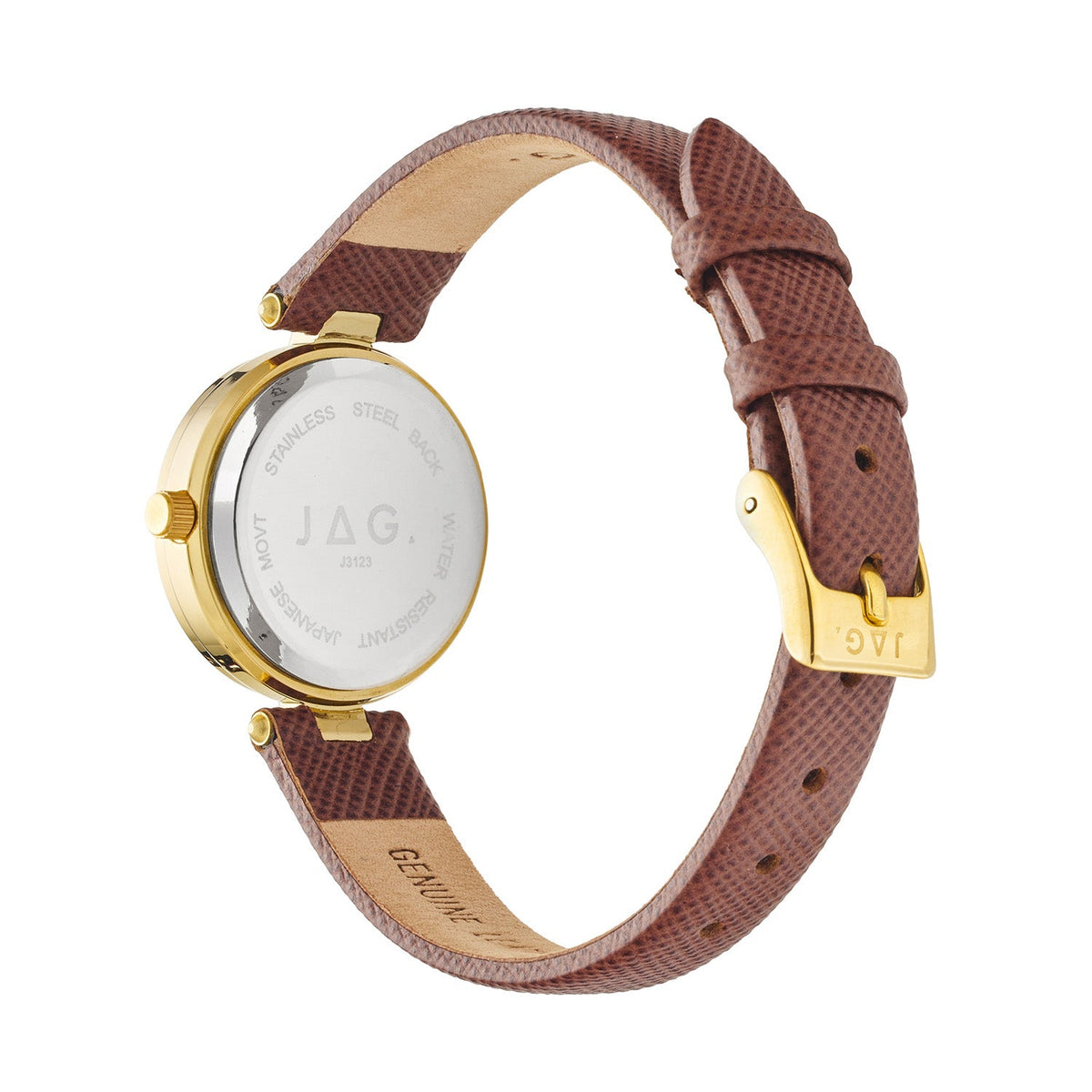 Jag Freya Green Dial Brown Leather Womens Watch J3123 view 2