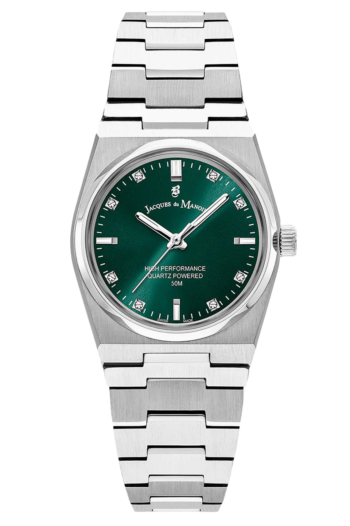 JDM Horizon Ladies 31mm 50m Green Dial Stainless Steel Strap Watch