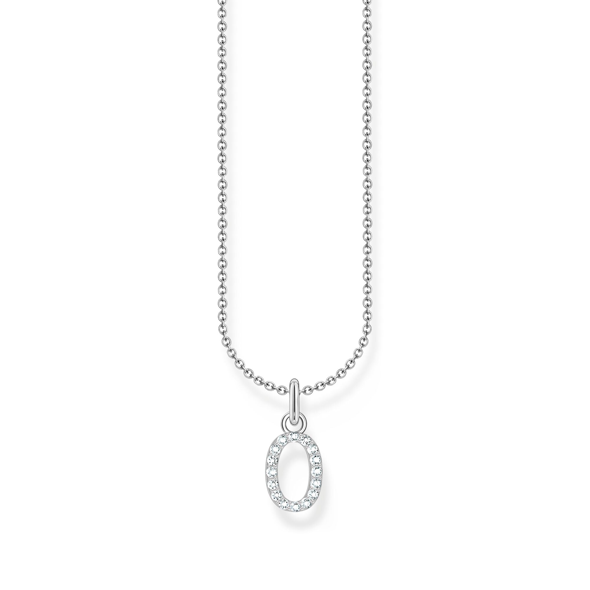 THOMAS SABO Necklace with letter pendant O and white zirconia - silver