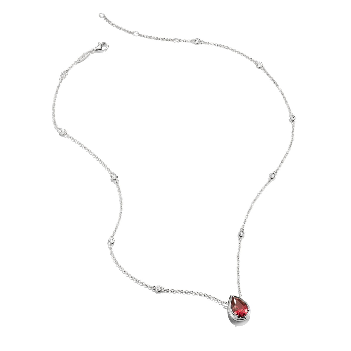 Thomas Sabo Necklace with Red Teardrop Stone Silver
