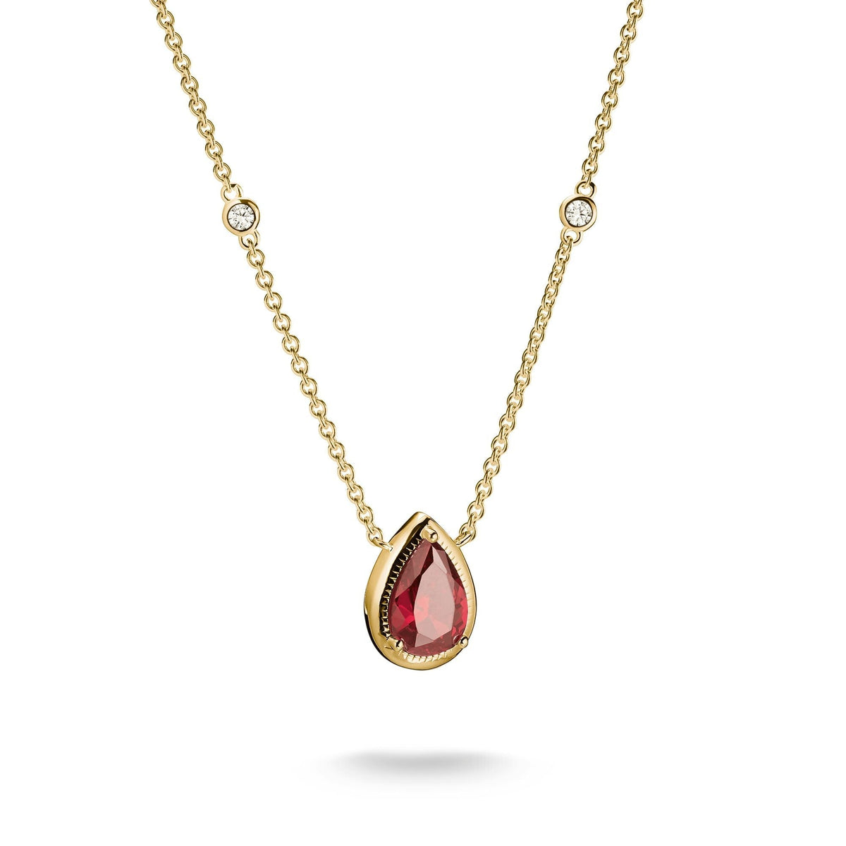 Thomas Sabo Necklace with Red Teardrop Stone Gold