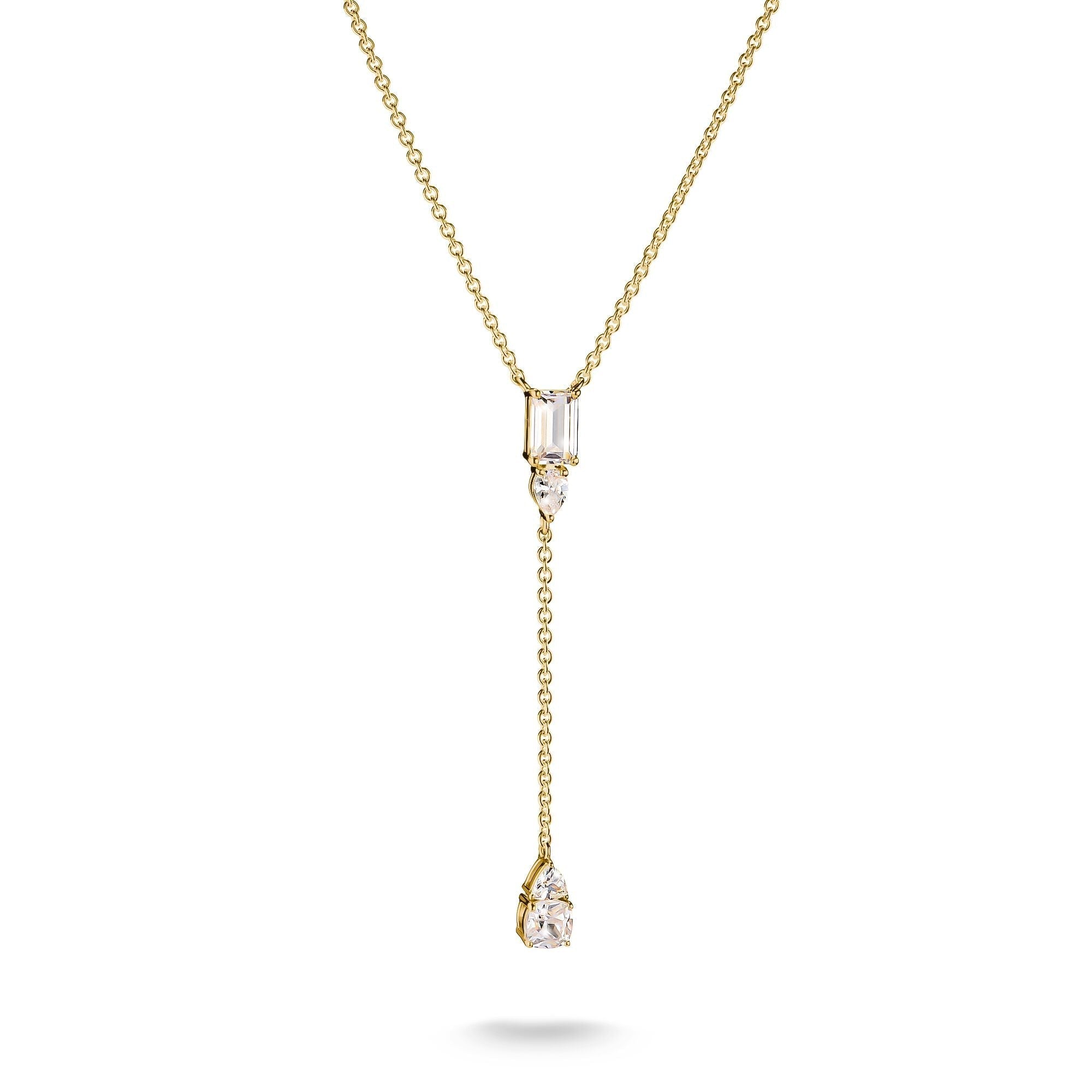 THOMAS SABO Y Necklace with White Zirconia Stones Gold