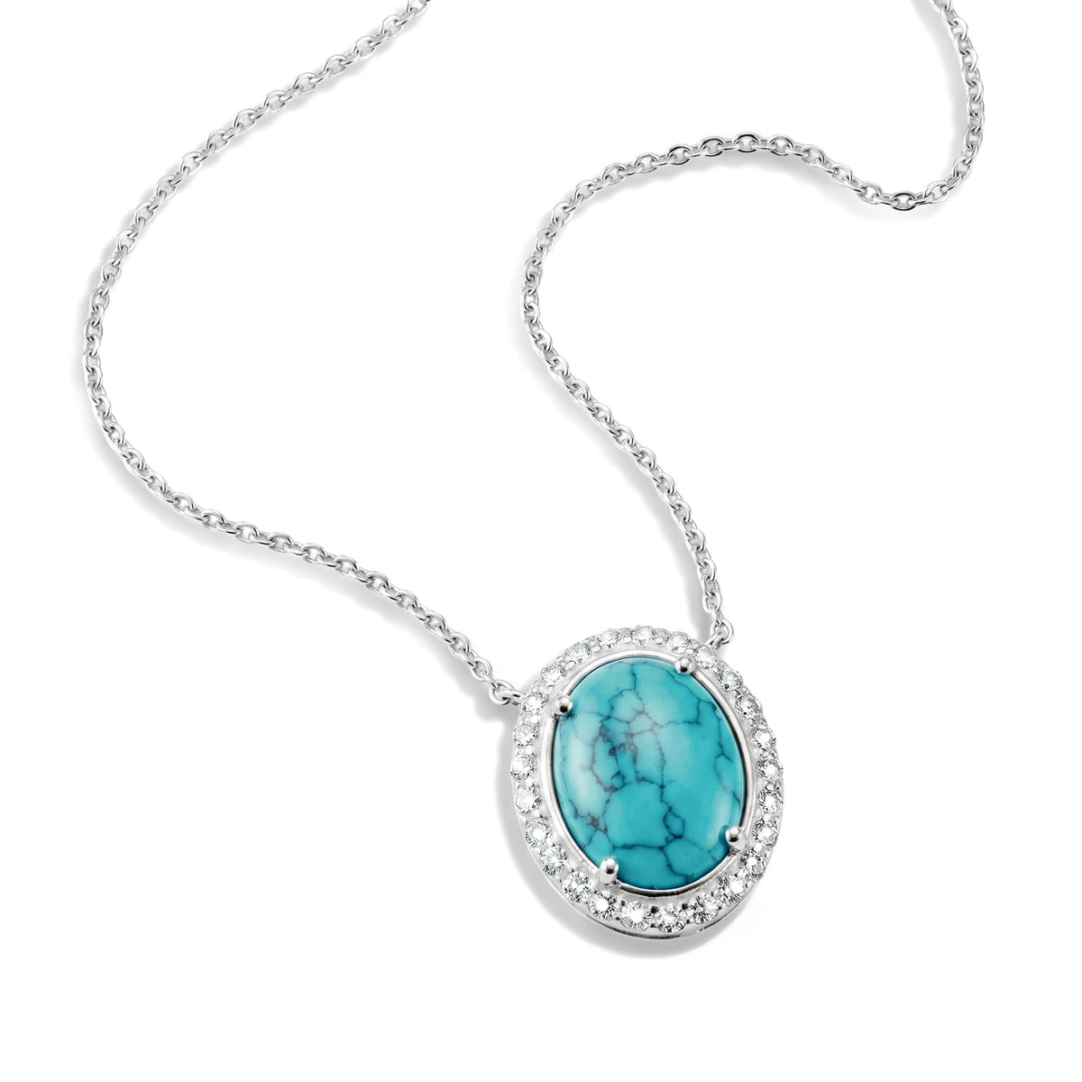 Thomas Sabo Chain with imitation turquoise and zirconia