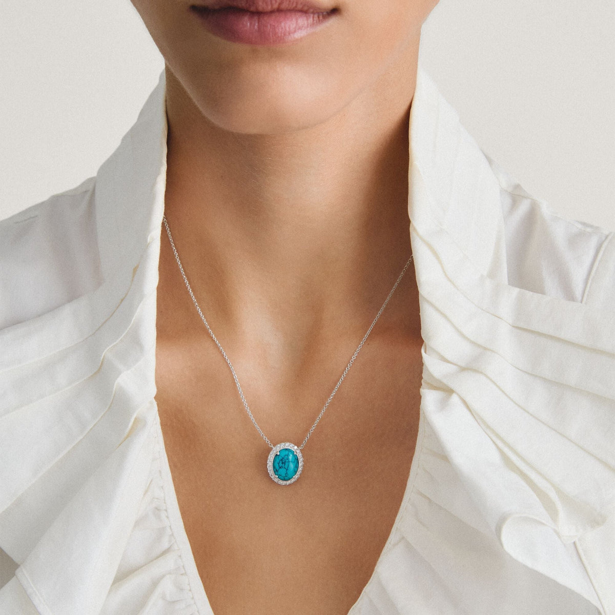 Thomas Sabo Chain with imitation turquoise and zirconia