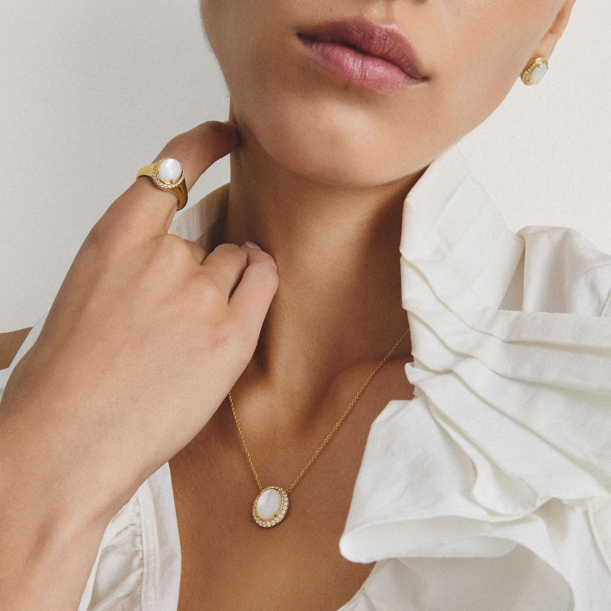 Thomas Sabo Chain mother-of-pearl with zirconia