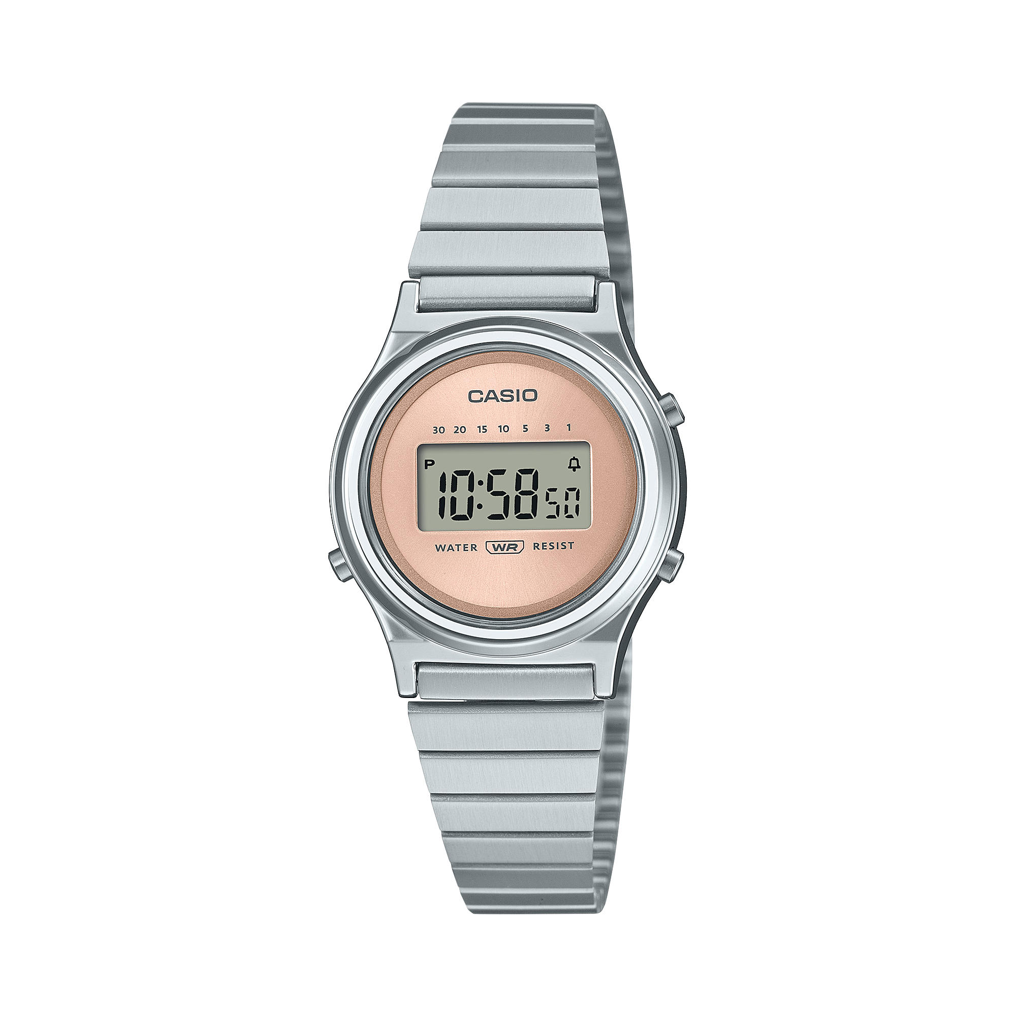 Casio Vintage Silver Stainless Steel Pink Dial Watch LA700WE-4A