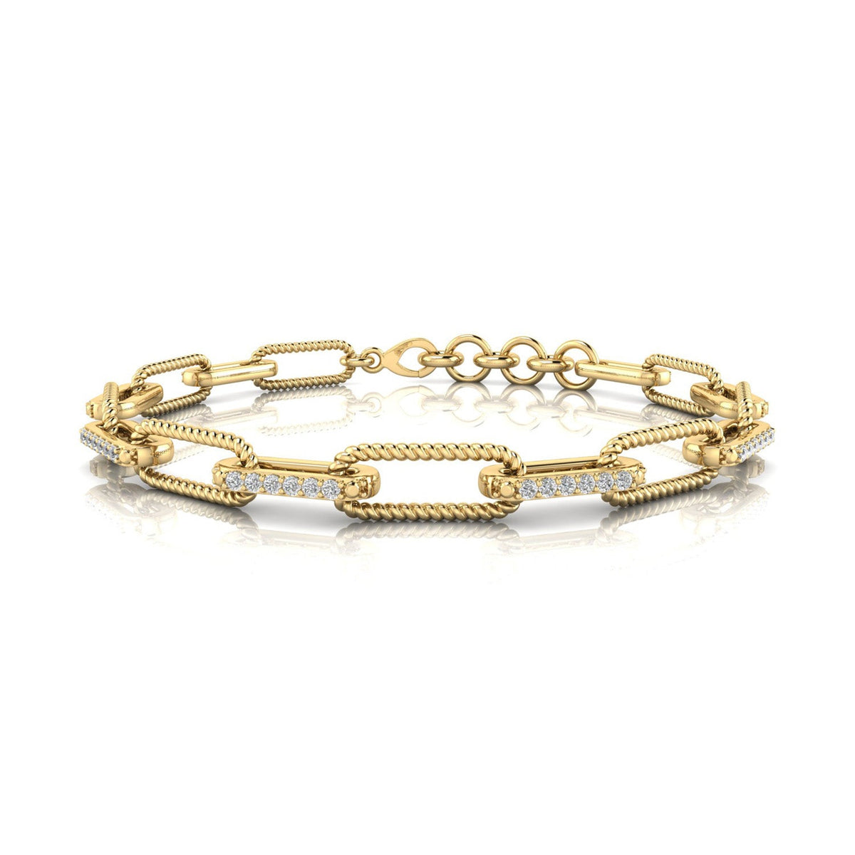 22K Gold Vermeil 0.33ct Lab Grown Diamond Bracelet 17.8cm