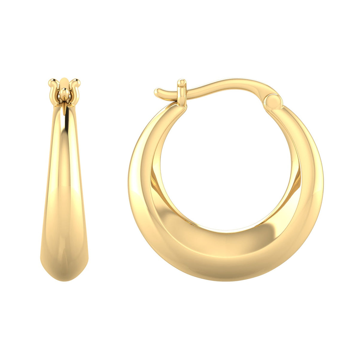 22K Gold Vermeil 15mm Hoop Earrings