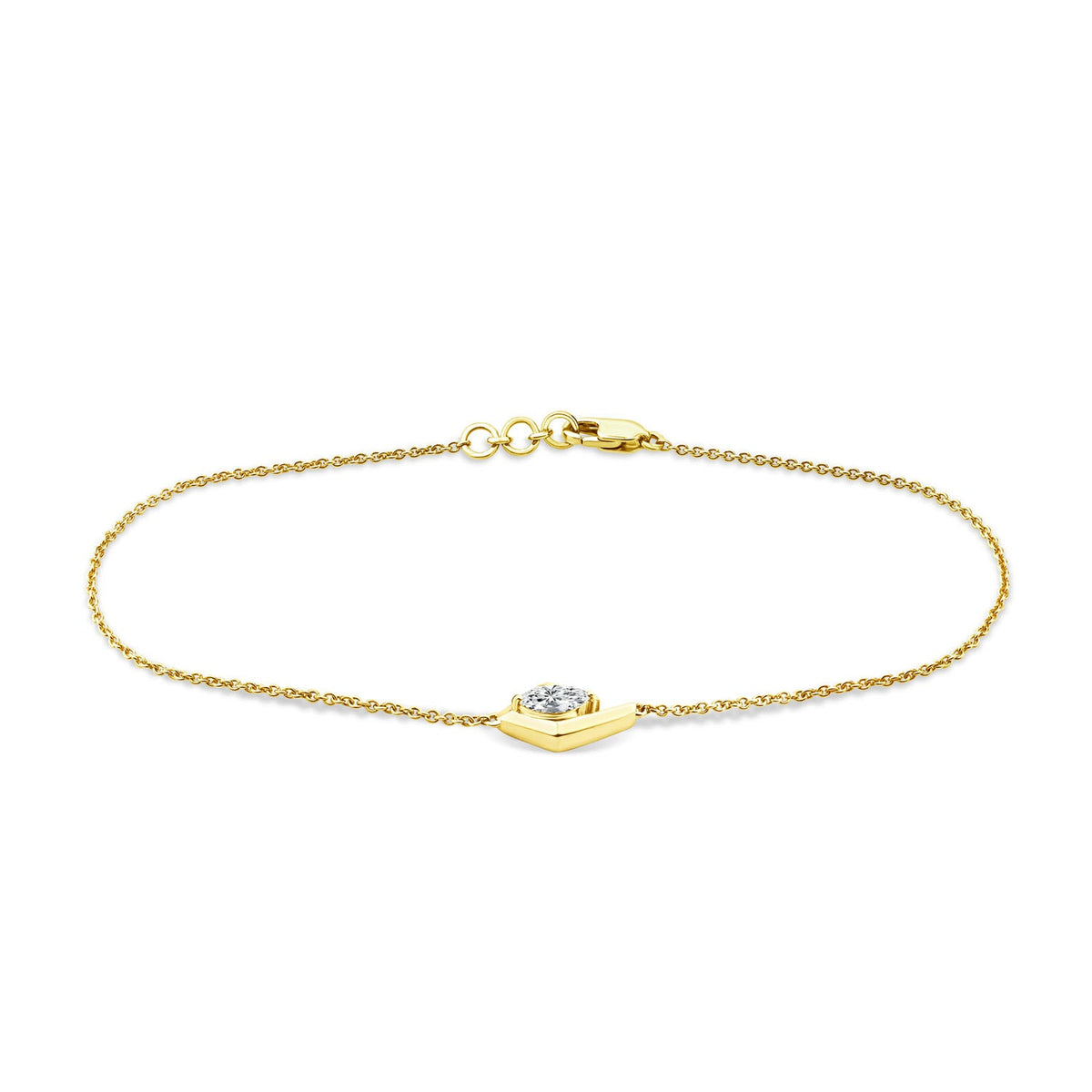 0.20ct Marquise Lab Grown Diamond Bracelet in 9K Yellow Gold
