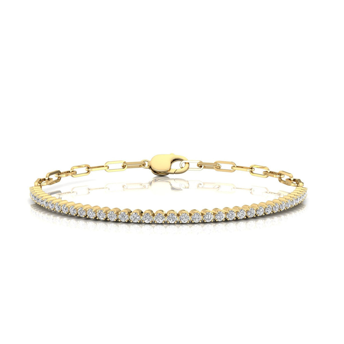 0.45ct Lab Grown Diamond Half Tennis Bracelet in 9K Yellow Gold