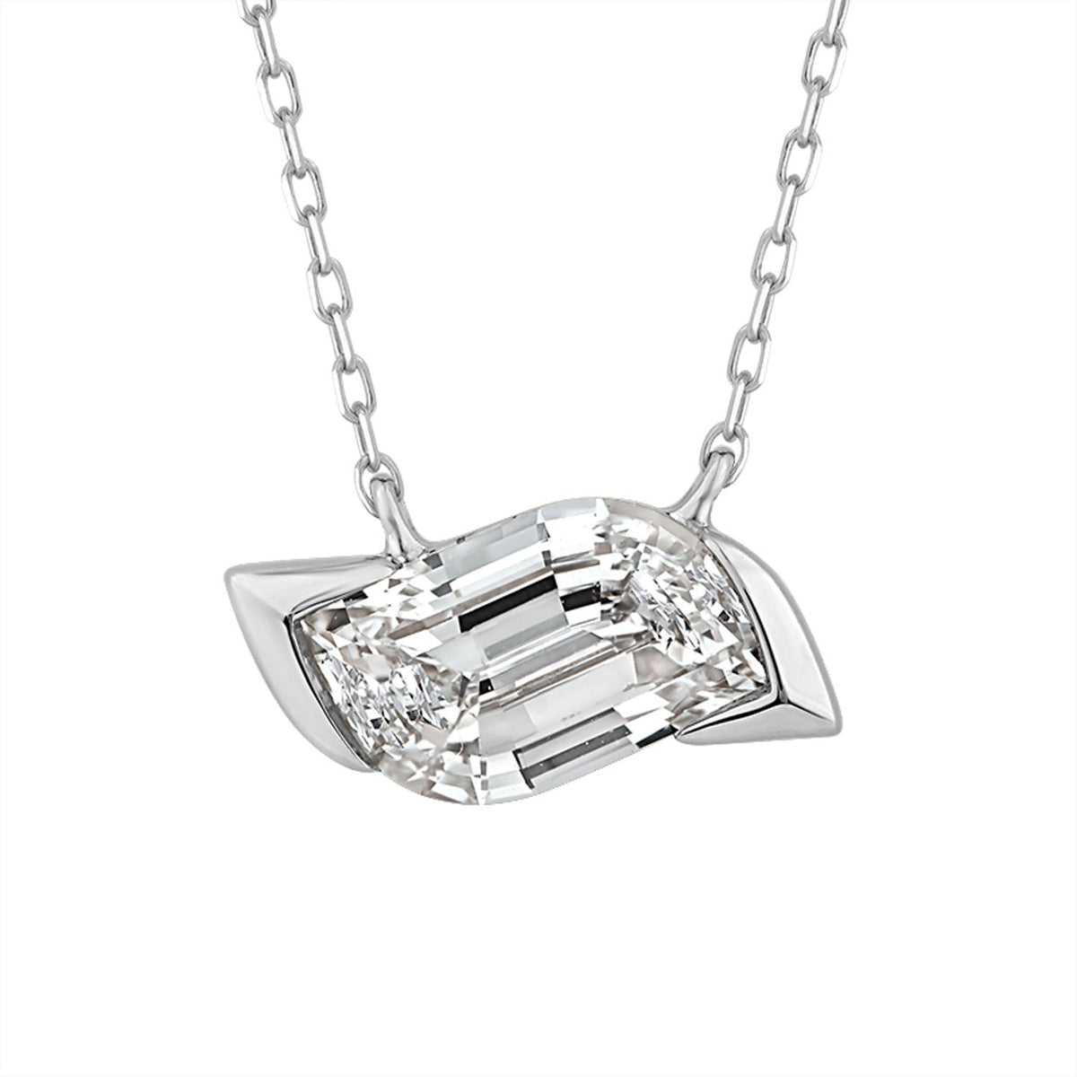 0.50ct Lab Grown Diamond Asterly Necklace in 9K White Gold