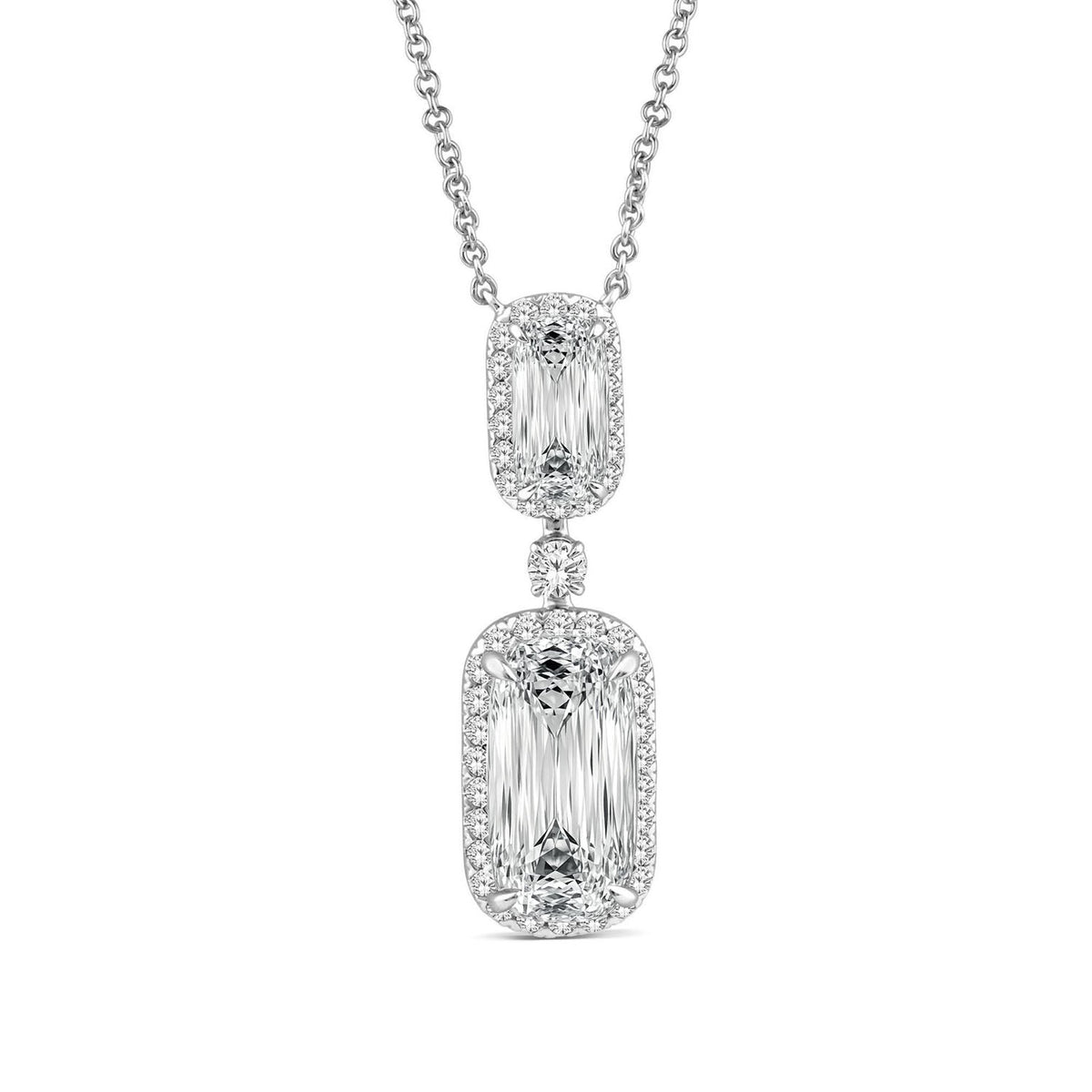 2.73ct Lab Grown Diamond Northern Ray Necklace in 18K White Gold