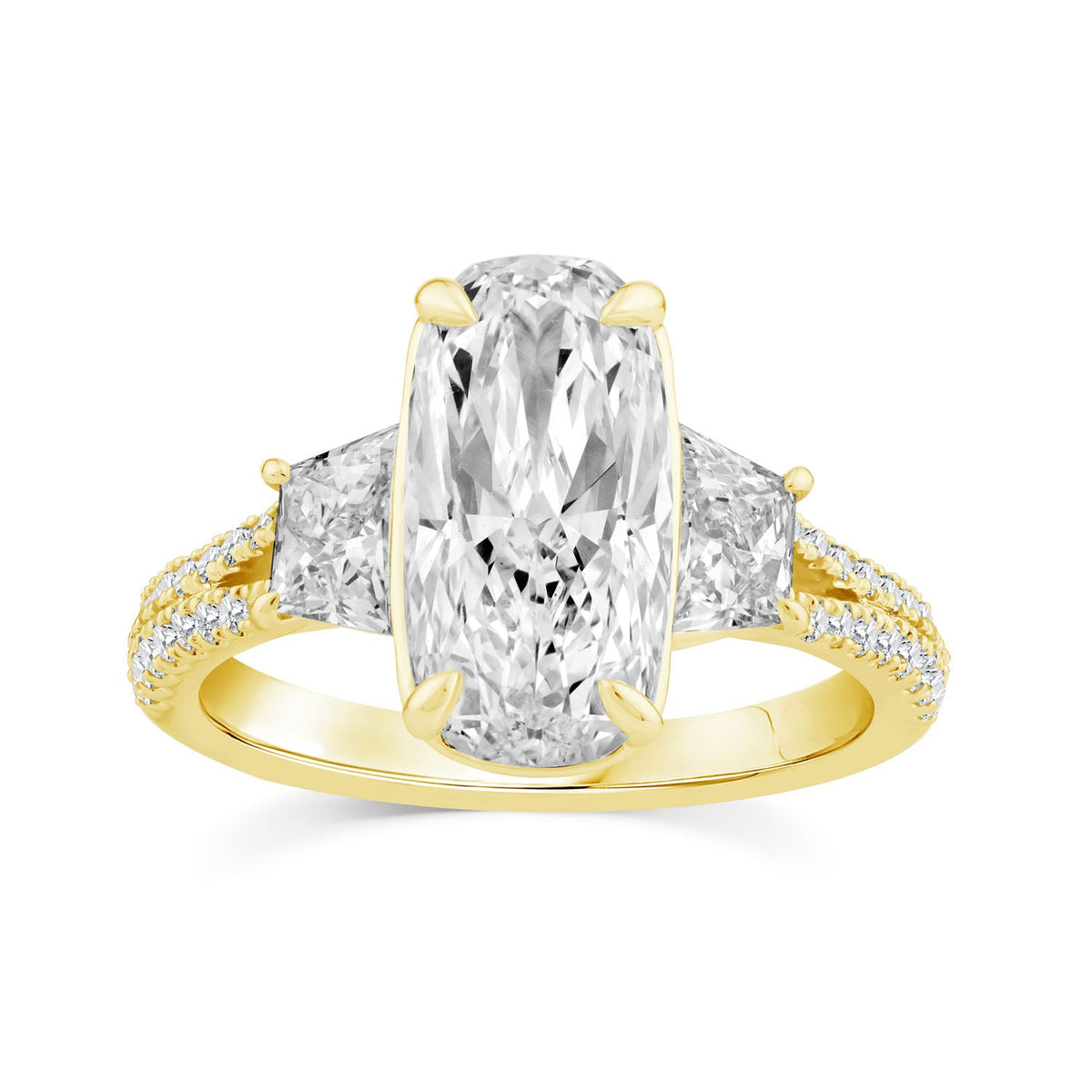 4.00ct Lab Grown Diamond Northern Ray Ring in 18K Yellow Gold