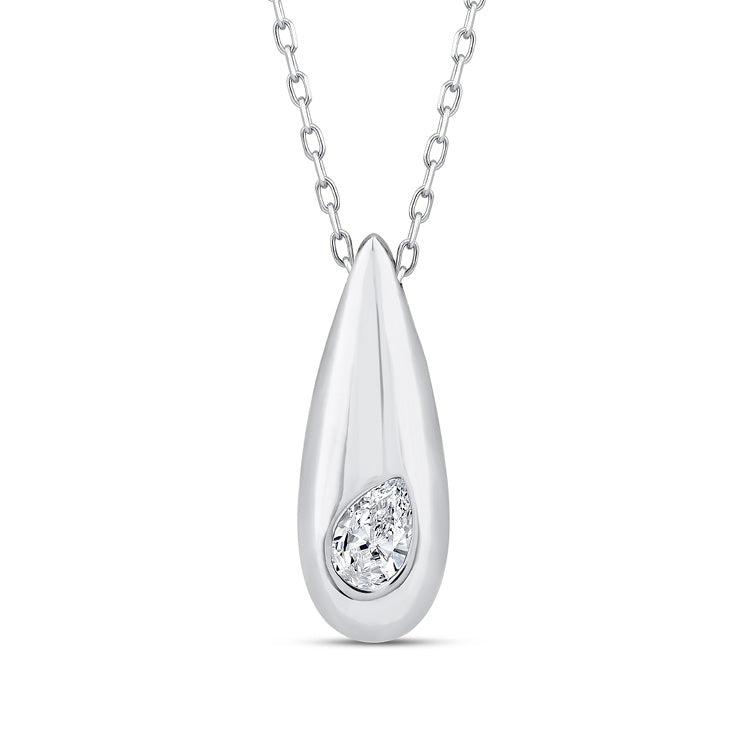 0.12ct Lab Grown Diamond Necklace in 9K White Gold