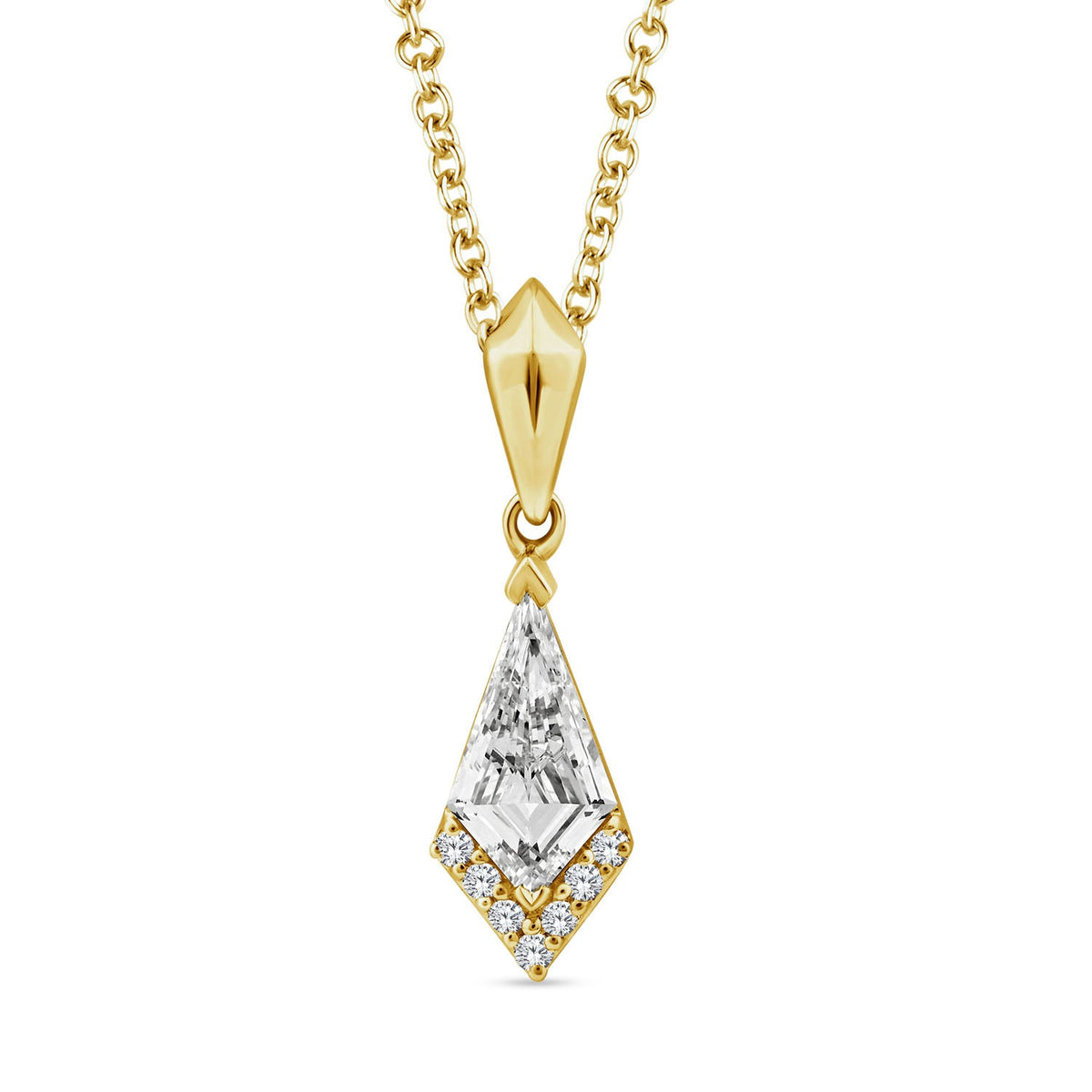 0.33ct Kite Lab Grown Diamond Asterly Necklace in 9K Yellow Gold