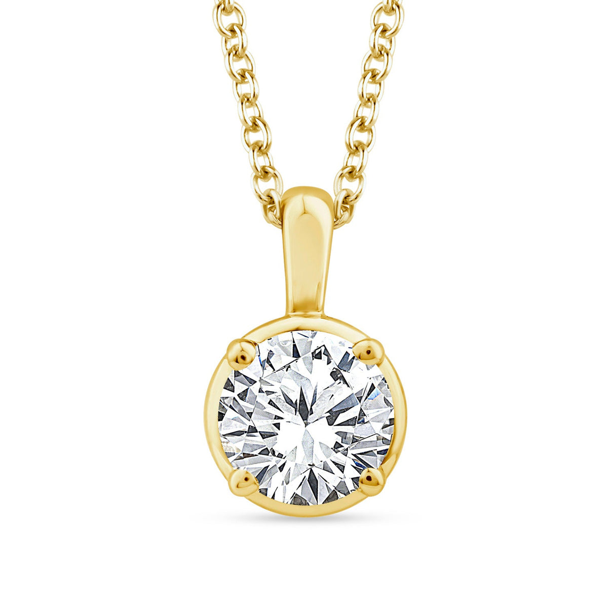 22K Gold Vermeil 1.00ct Lab Grown Diamond Necklace 40-45cm