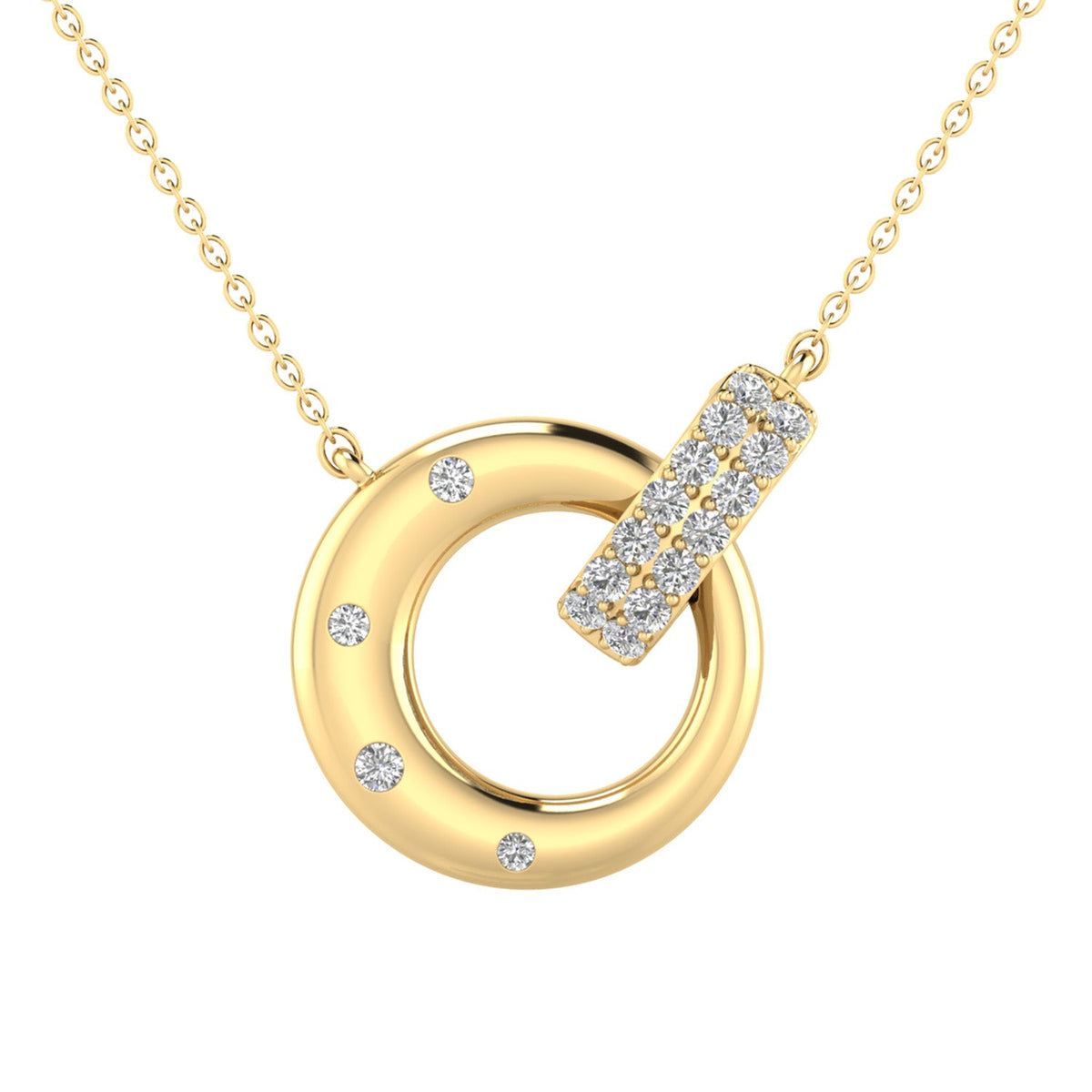 22K Gold Vermeil 0.15ct Lab Grown Diamond Necklace 40-45cm