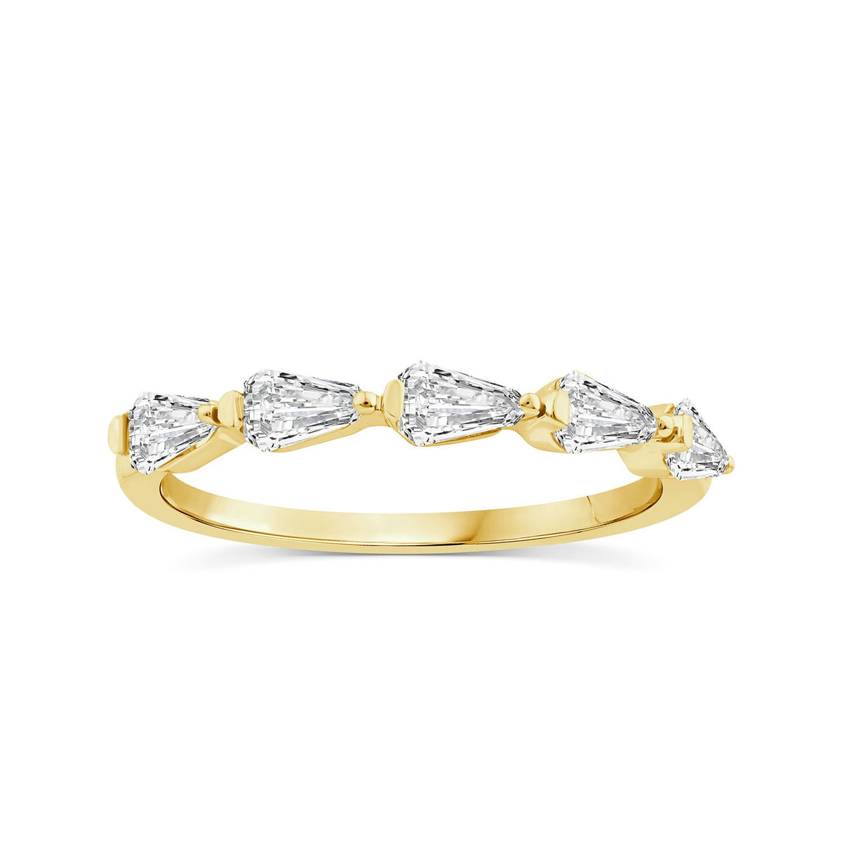 0.75ct Shield Lab Grown Diamond Asterly Ring in 9K Yellow Gold