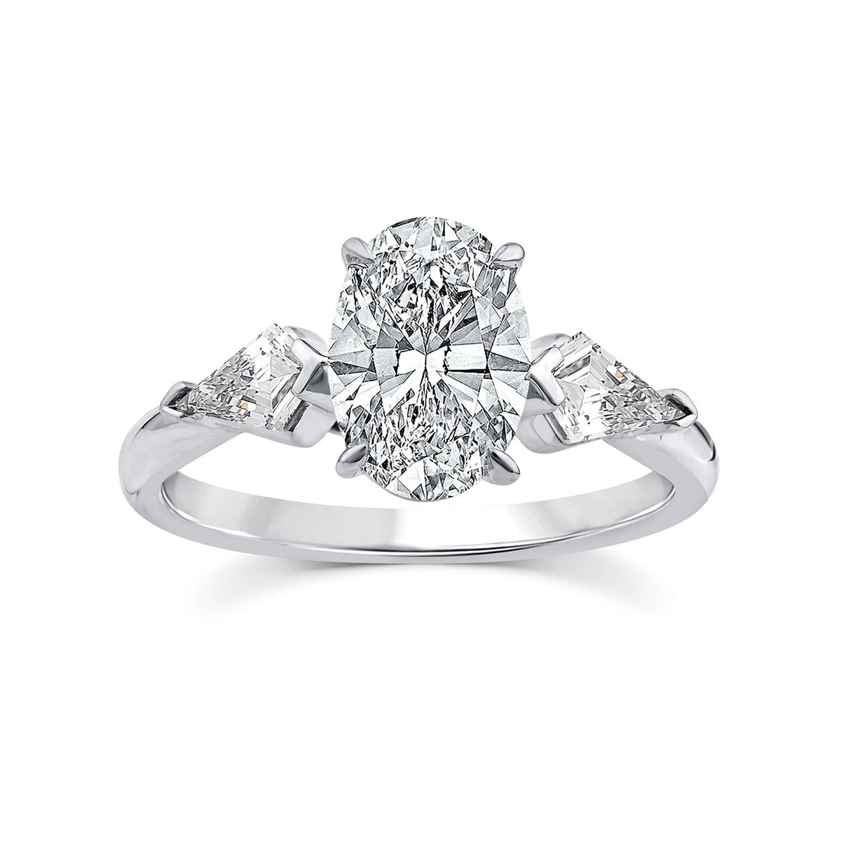 1.95ct Oval Lab Grown Diamond Stone Ring in 9K White Gold