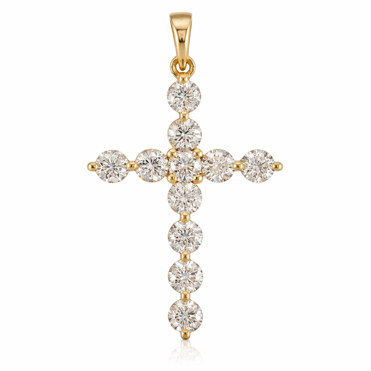 1.00ct Lab Grown Diamond Cross Pendant in 9K Yellow Gold