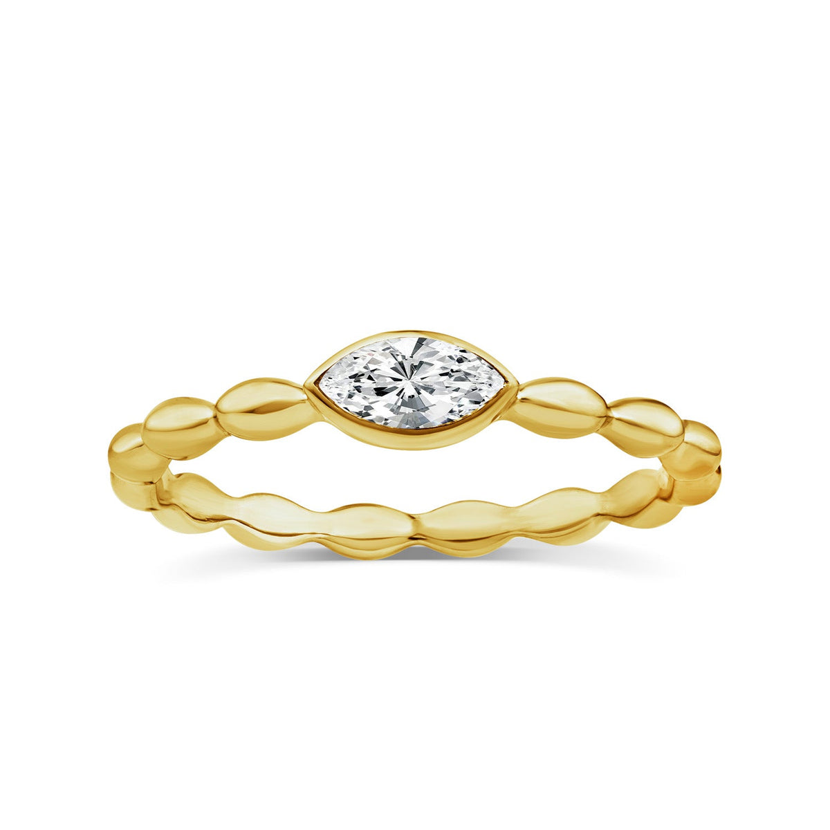 22K Gold Vermeil 0.20ct Lab Grown Diamond Ring LGYRF-0115-Y-L