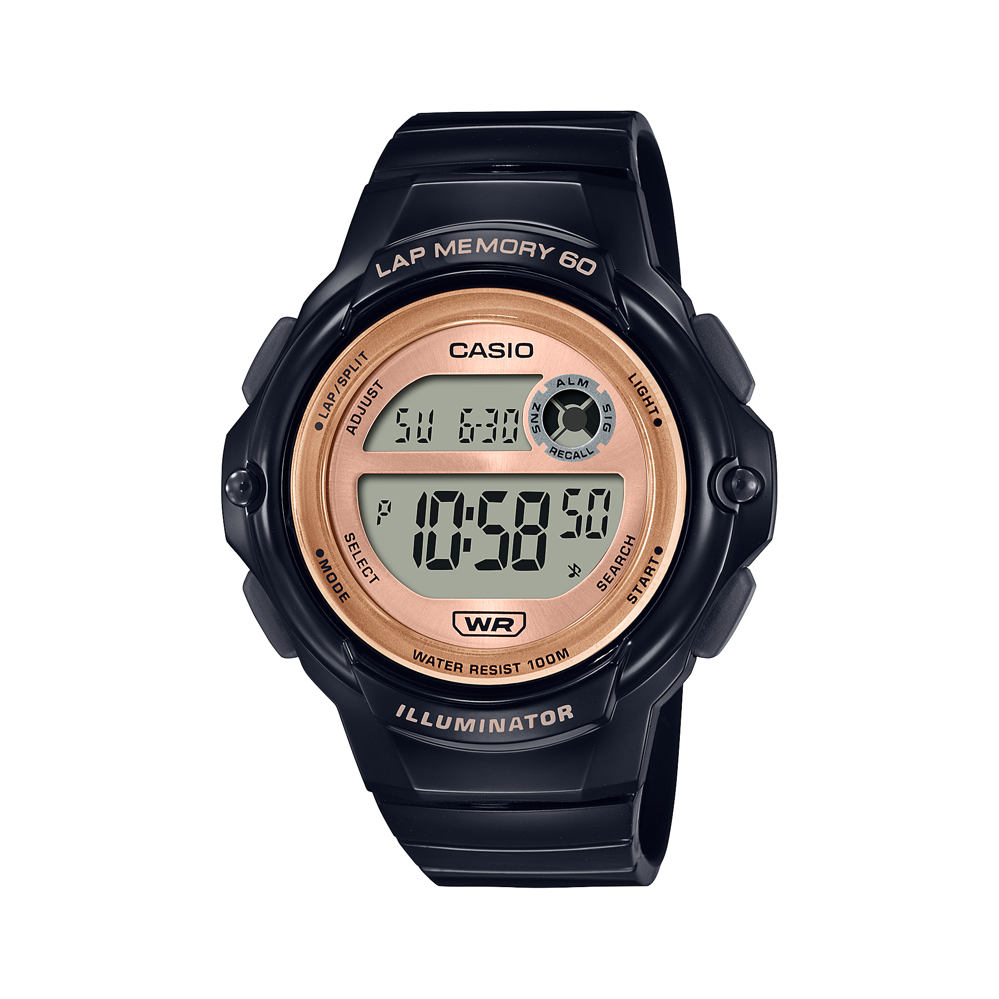 Casio Digital Grey Dial Black Resin Band Watch LWS-1200H-1A