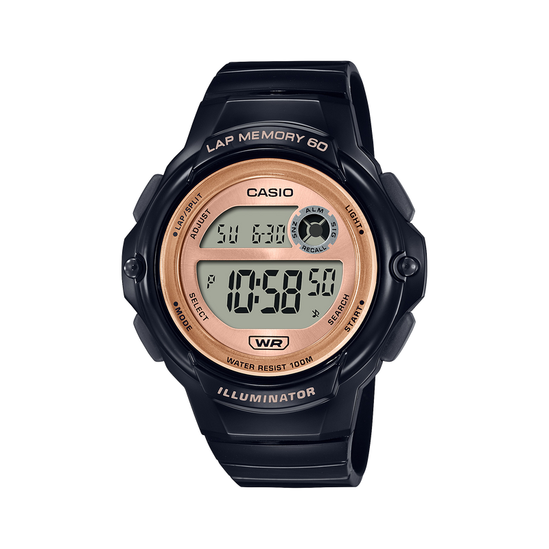 Casio Digital Grey Dial Black Resin Band Watch LWS-1200H-1A