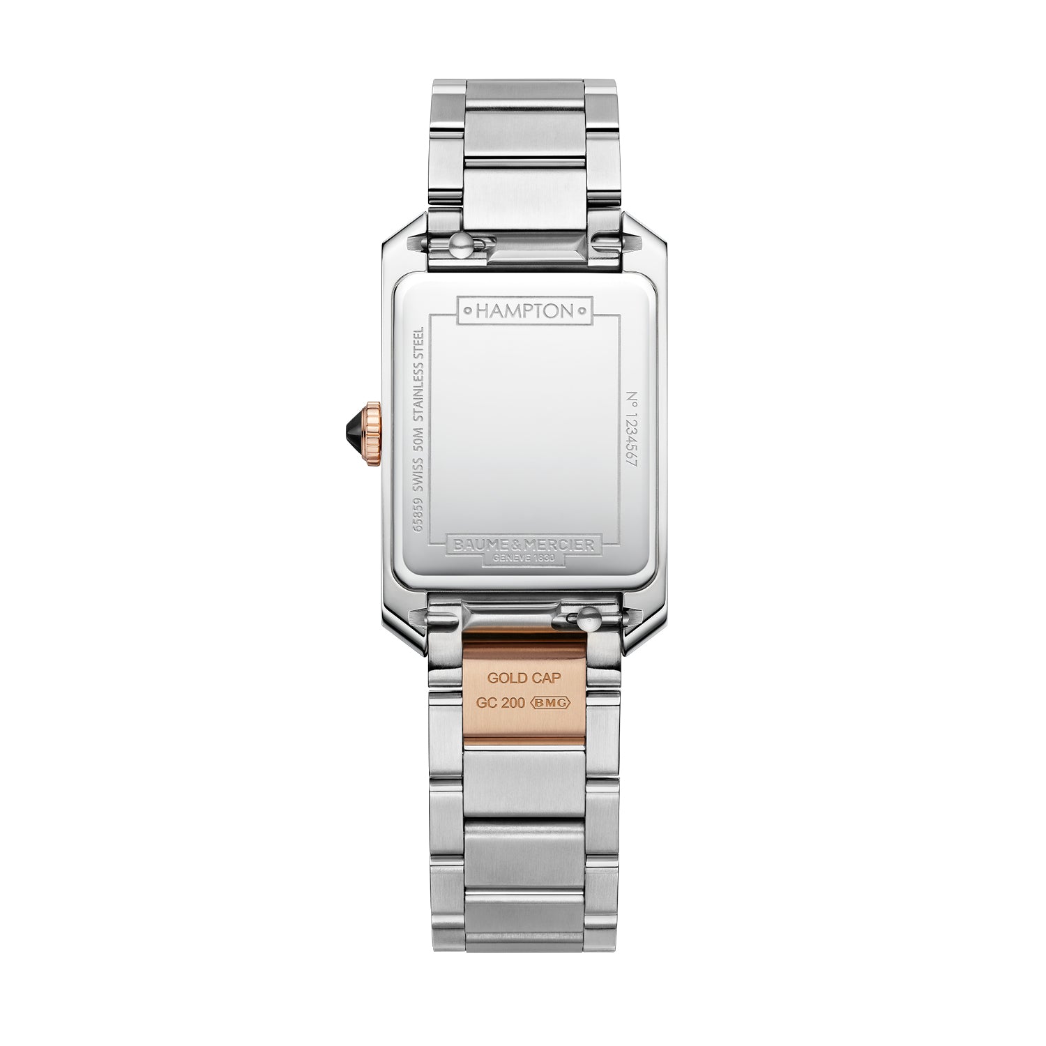 Baume & Mercier Hampton 10751 Steel & Steel Pink Gold Capped Women's Watch