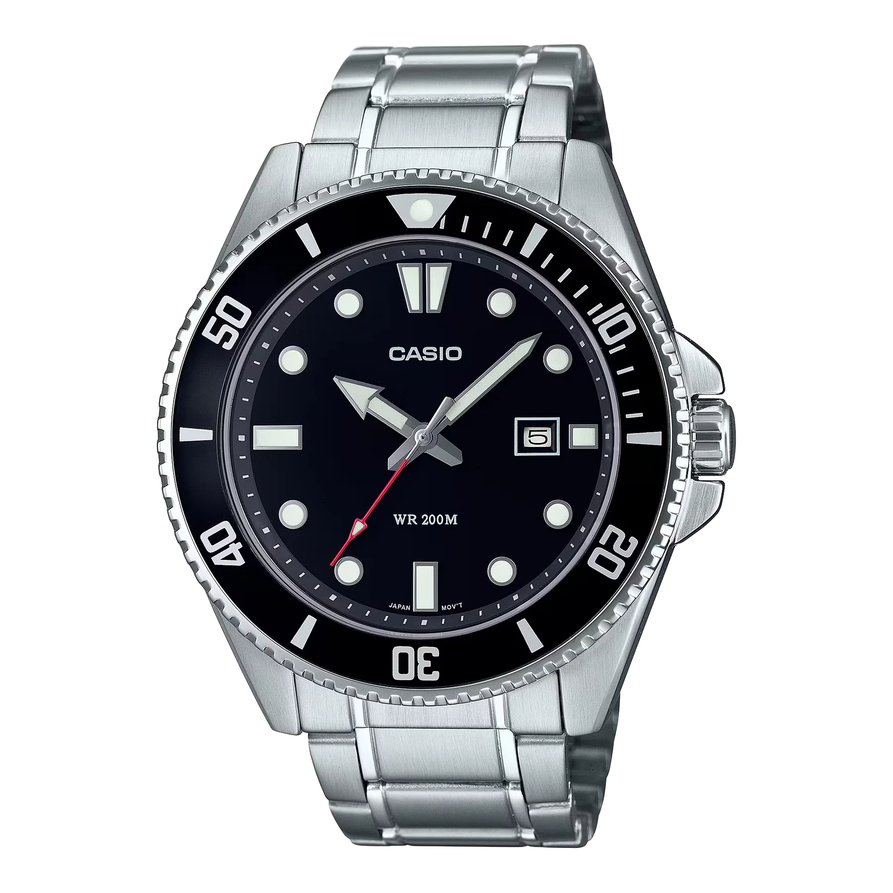 Casio Standard Black Dial Stainless Steel Watch MDV107D-1A1