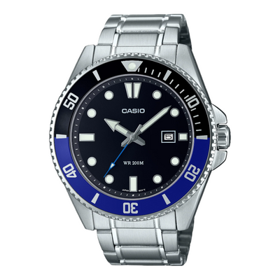 Casio Standard Black Dial Stainless Steel Watch MDV107D-1A2